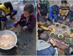 Kelaparan, Warga Gaza Masak Rumput untuk Berbuka Puasa