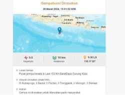 Gempa M 5.0 Guncang Gunung Kidul, Yogyakarta Sore Ini, BMKG: Dirasakan di Pacitan, Wonogiri dan Trenggalek