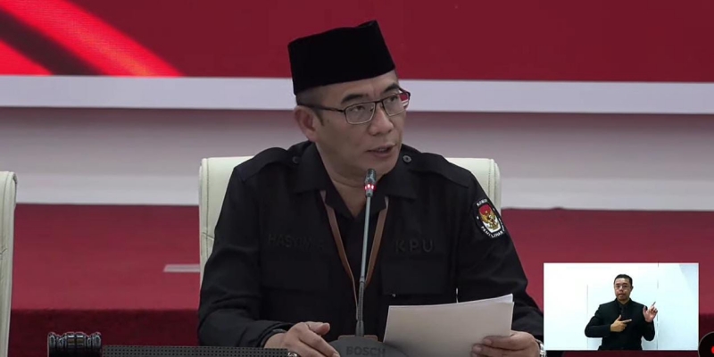 Mirofon Ketua KPU Macet saat Sidang Penetapan Prabowo-Gibran